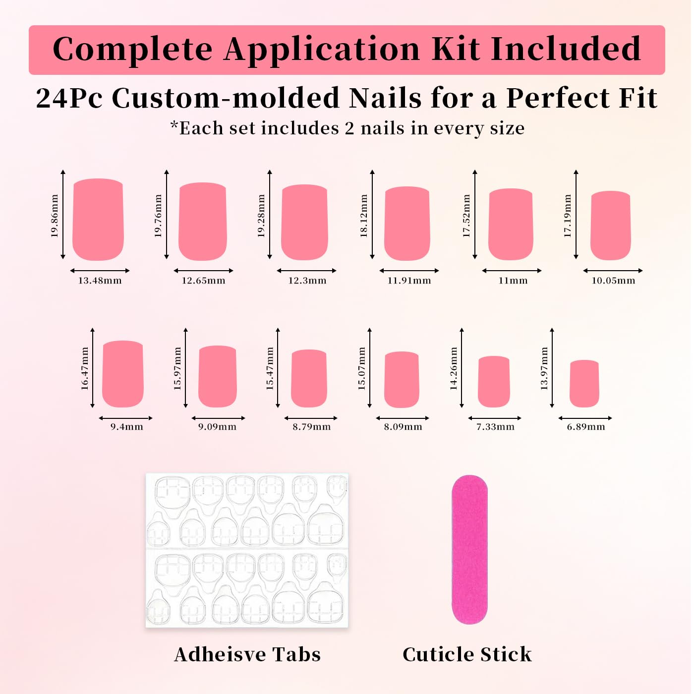 Goolich Green Blooming Flower Press On Nails Medium Square, Nails Press ons with Adhesive Tabs, 24 Pcs 12 Size Reusable Full Cover Glue on Nails for Women
