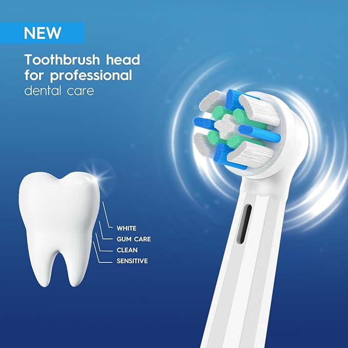 6 Pack Replacement Heads with Medium Soft Bristles Compatible with Oral b IO 2/3/4/5/6/7/8/9/10 Series Electric Toothbrush, IO Brush Heads Compatible with Oral b (White)