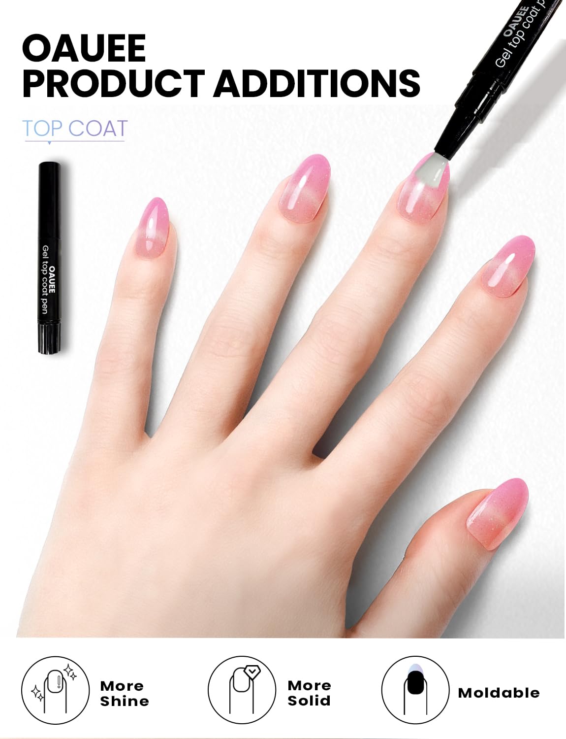 Oauee Semi Cured Gel Nail Strips | Built-In Gel Top Coat | UV Light Required | Salon Quality, Easy Application And Removal (Orchid Spark)