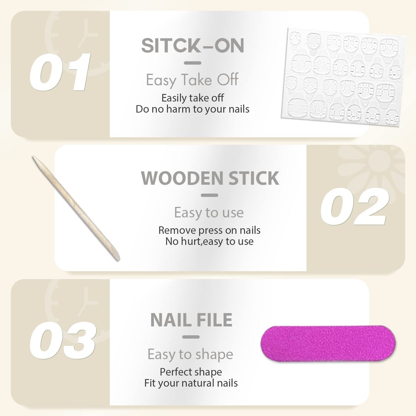 KQueenest Light Nude Press on Nails Long Medium Square, Glazed Fake Nails Press ons, Glue on Nails Coffin For Women, Gel Square Tip Nails, Acrylic False Nails Set For Finger Decoration, 24 Pcs