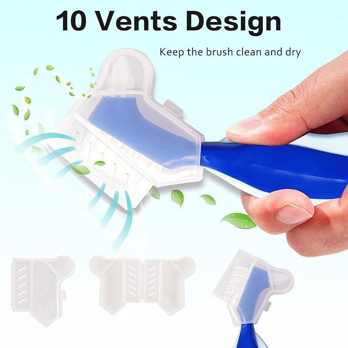 Denture Bath Case Box, Leak Proof Denture Cups for Soaking Full & Partial Dentures, Retainers,Dishwasher safe,with Hard Denture Brush & Denture Toothbrush Cover (Transparent Black)
