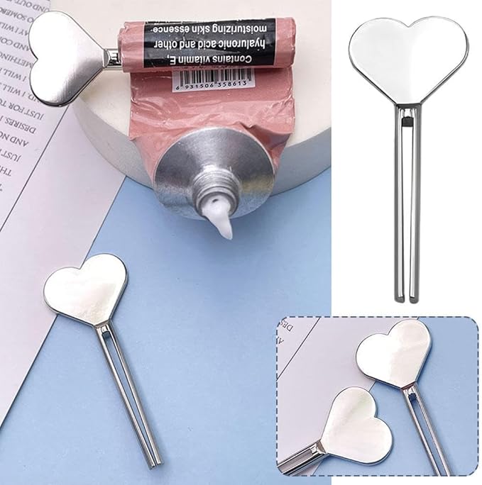 Metal Manual Toothpaste Squeezer, Stainless Steel Dispenser Tube Squeezer, Hand Cream Tube Key Roller Set, Metal Tube Squeezer Rolling Key for Bathroom Cosmetic Safety, Aids and Accessories