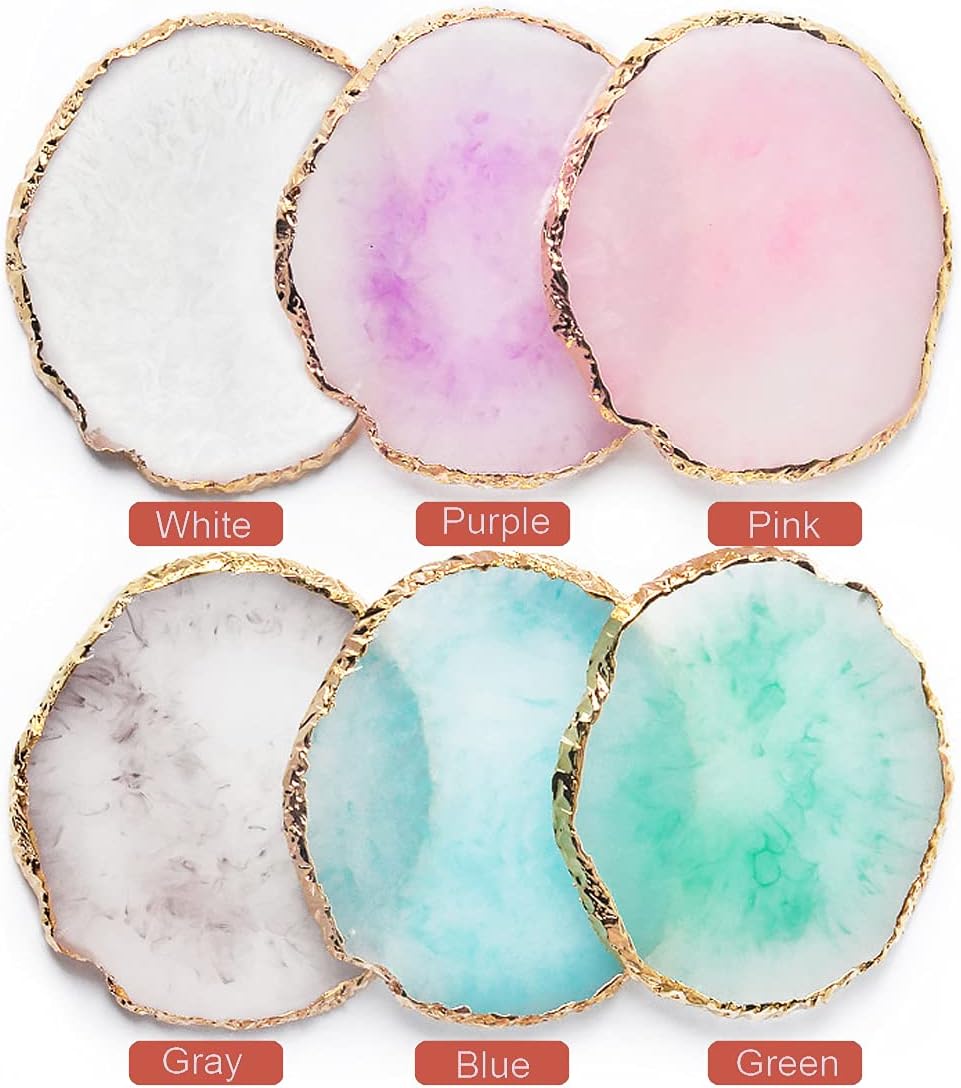 Resin Nail Art Palette, Nail Painting Mixed Color Palette, Gilded Edge Nail Gel Color Makeup Display Board Pallet (Green)