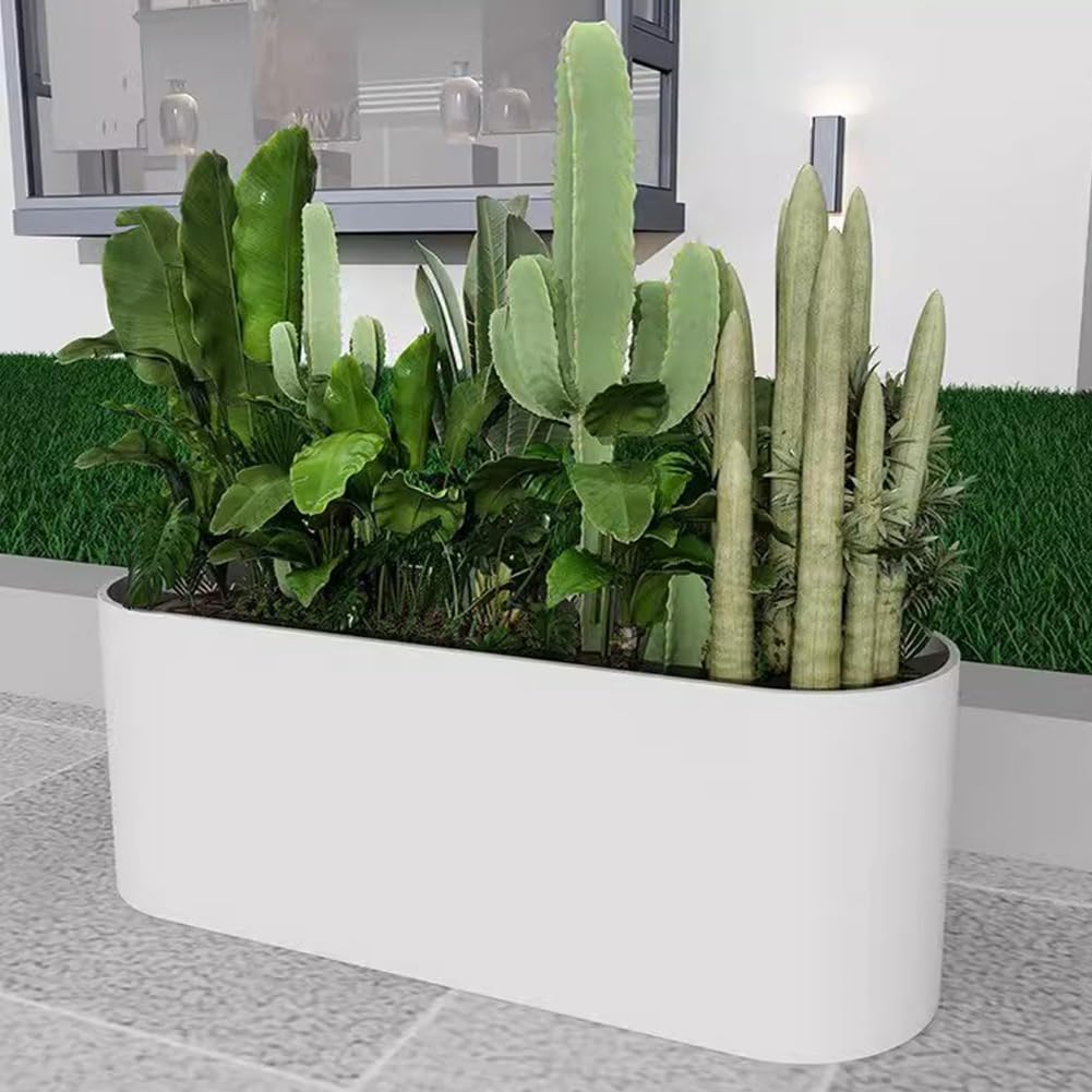 Sions Freestanding Planter Garden Beds, Outdoor Galvanized Planter Raised Garden Boxes, Raised Vegetable Gardens and Balcony Plant Tray Planting Beds,Black 80cm*30cm*50cm