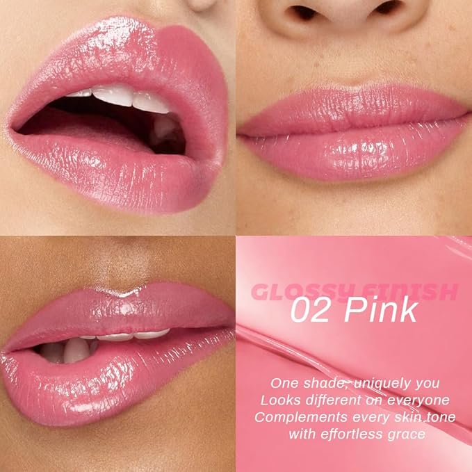 Kaely 2Pcs Honey Lipstick Tinted Lip Balm, Hydrating Shine Lipstick for Women Dry Lips, Moisturizing Nourishing Glossy Lip Gloss Stain Makeup, Sheer Lightweight, Vegan, 01 Dusty Pink+02 Pink