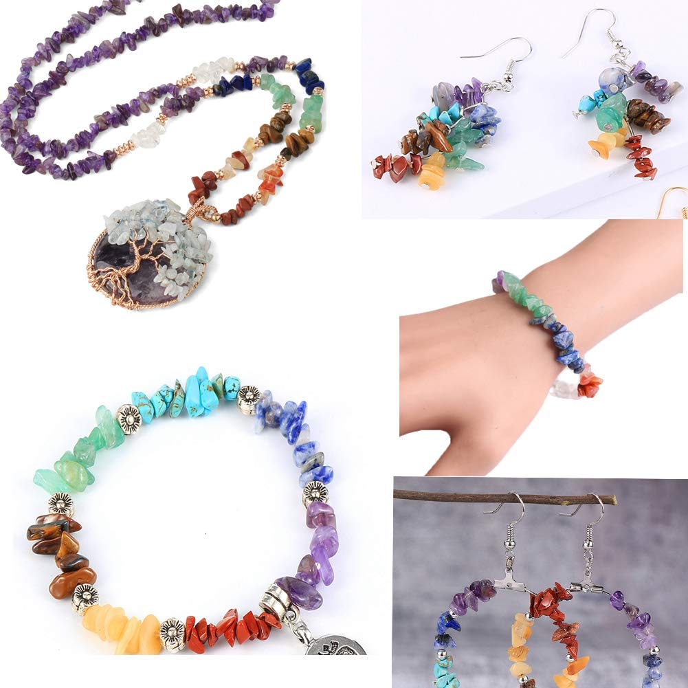 Natural Chip Stone Beads India Agate 5-8mm About 400 Pieces Irregular Gemstones Healing Crystal Loose Rocks Bead Hole Drilled DIY for Bracelet Jewelry Making Crafting (5-8mm, India Agate)