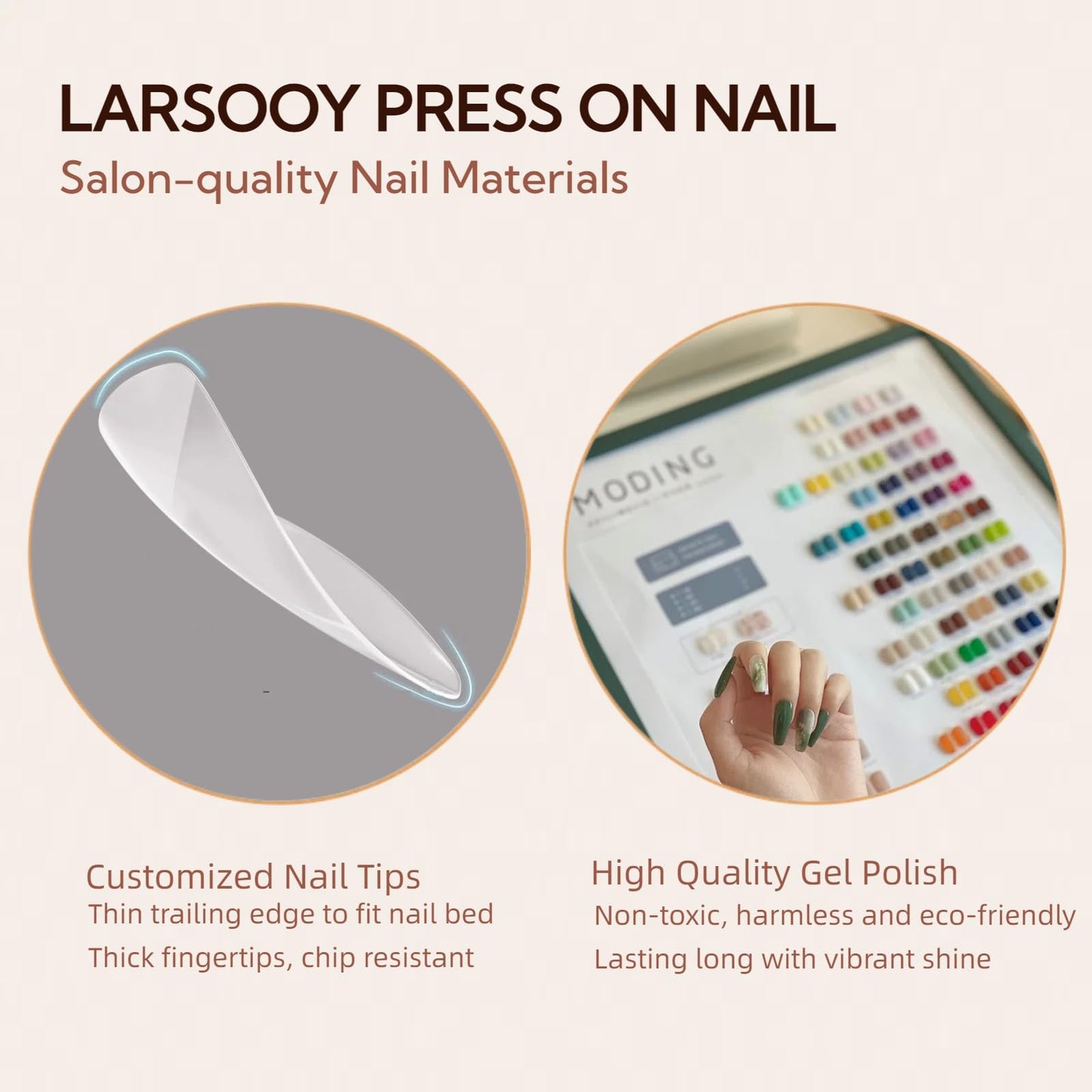LARSOOY Nails Handmade Press on Nails Long Oval | Handmade Nails with Candy Bubble | Reusable fake Nails with Unique Designs | False Nails 10 Pcs (Candy Bubble, M)