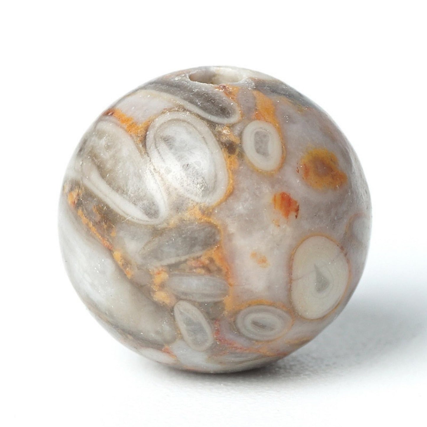 100Pcs Natural Stone 6mm Maifanite Round Loose Gemstone Energy Healing Beads Hole Size 1mm DIY Smooth Beads for Bracelet Necklace Earrings Jewelry Making