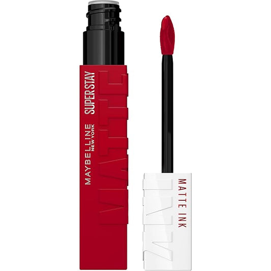 Maybelline Super Stay Matte Ink Liquid Lipstick Makeup, Long Lasting High Impact Color, Up to 16H Wear, Pioneer, Blue Red, 1 Count, Packaging May Vary