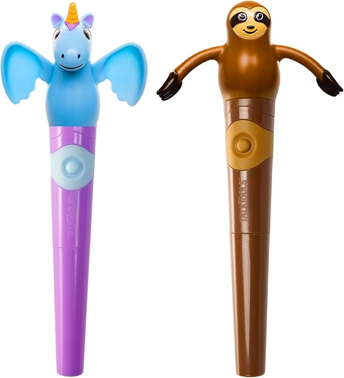 TalkTools Jiggler - Chewable Oral Facial Massager - Oral Sensory Massager - Calming Motor Therapy for Kids - Unicorn/Sloth - Set of 2