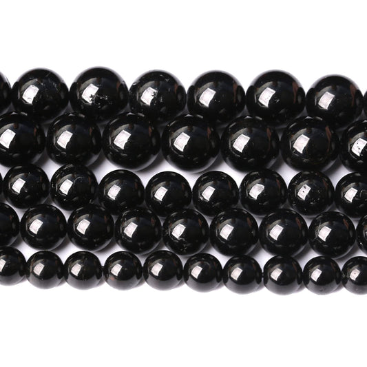 6MM 60PCS Natural Black Tourmaline Gemstone A Grade Beads for Jewelry Making DIY Bracelet Crystal 1 Strand