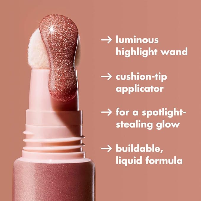 e.l.f. Halo Glow Highlight Beauty Wand, Liquid Highlighter Wand For Luminous, Glowing Skin, Buildable Formula, Vegan & Cruelty-free, Rose Quartz