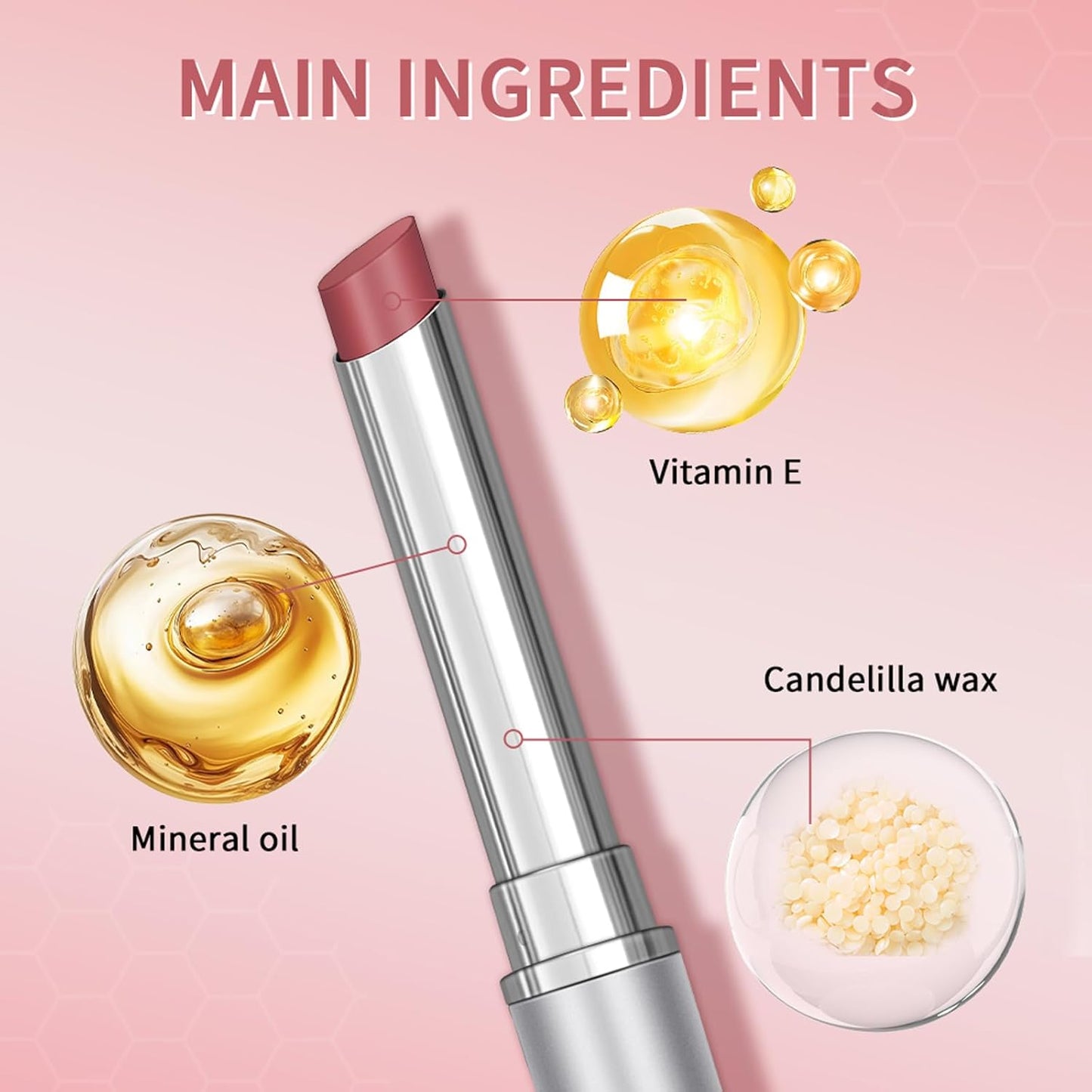Pink Honey Lipstick Tinted Lip Balm - Sheer Hydrating Lipstick for All Skin Tones - Moisturizing Lip Color, Nourishing Lip Balm with Natural Black Cherry Tint