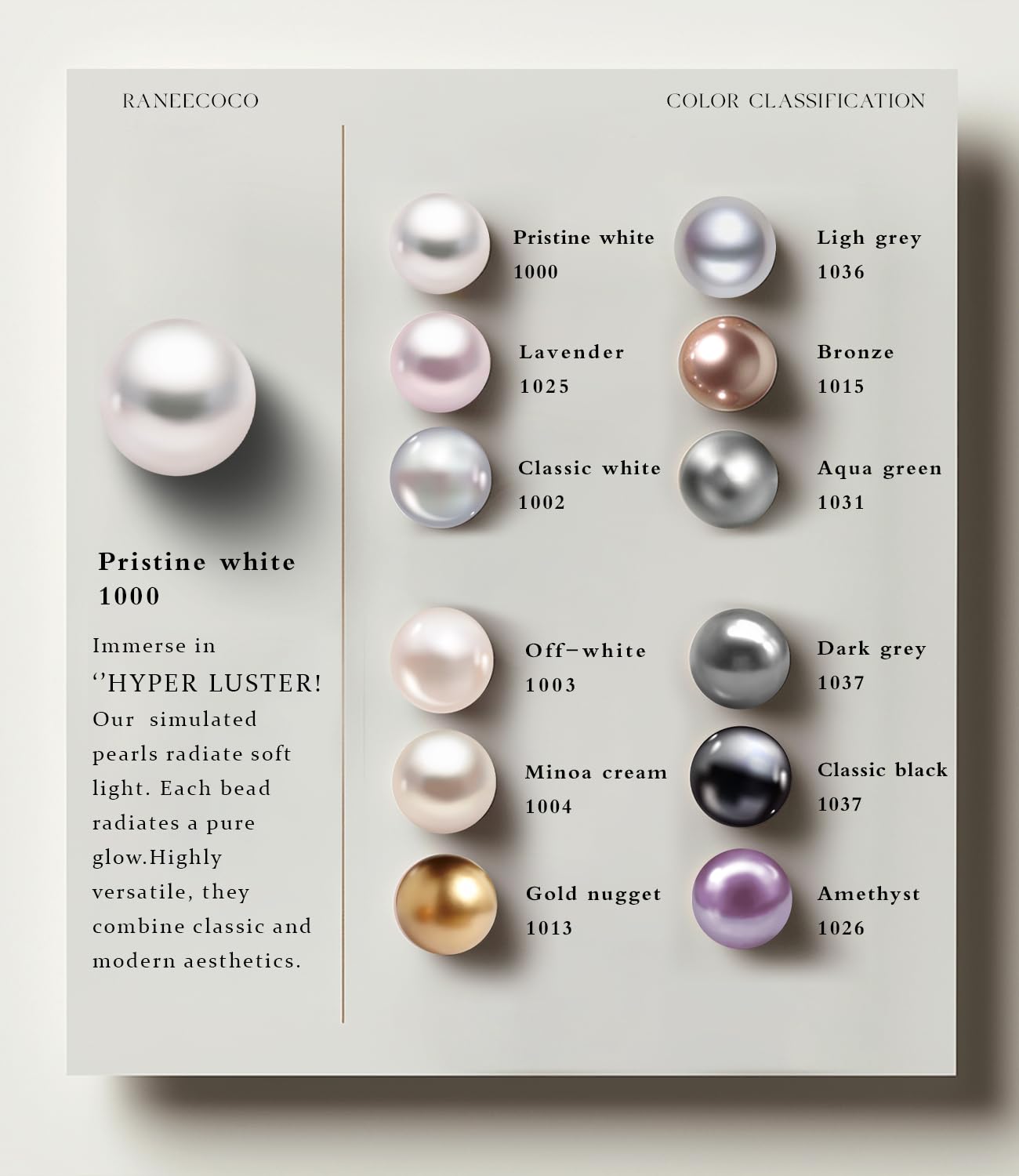 Raneecoco HYPER LUSTER Sterling Silver 8mm Round Ombre Gray Simulated Pearl Necklace for Women | Dainty 18 inch Pearl Choker Necklace | Gift Ready for Wedding