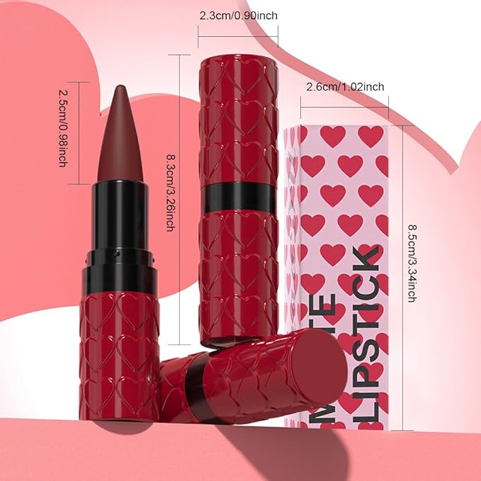 Maroon Gradient Matte Lipstick Crayon Lip Liner pencil,Crayon Form and Cone Tip 2-in-1 Lip Liner and Lipstick Lip Combo Set Achieve Flawless Contour Gradual Ombre Effect lip Pencil for Old Women