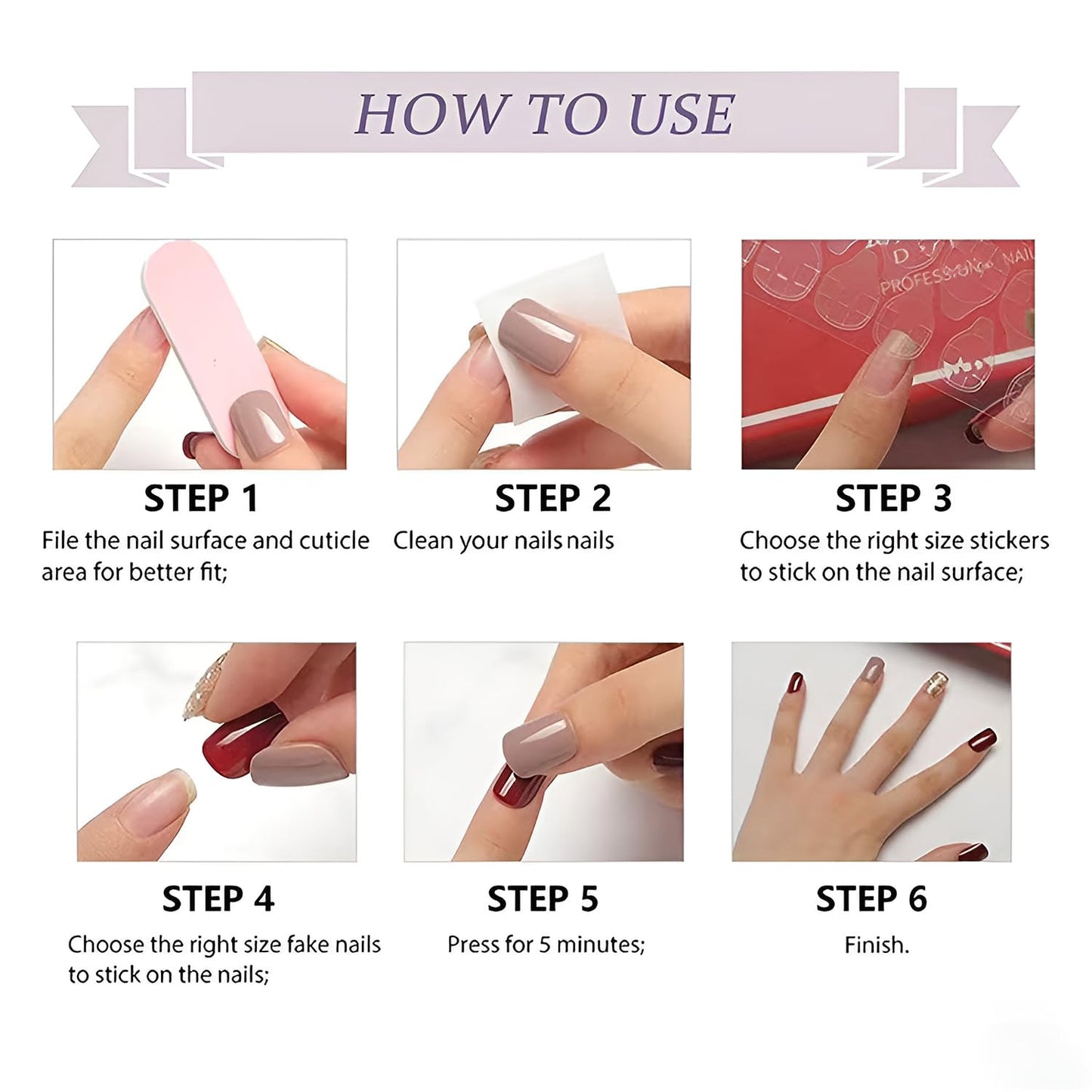 48 Pcs Purple French Tip Press On Nails Square & Press On Toenails Set Purple Flower Fake Nails Spring Floral Toe Nails Press Ons Glossy Full Cover Stick On Toe Nails For Women Gilrs Manicure