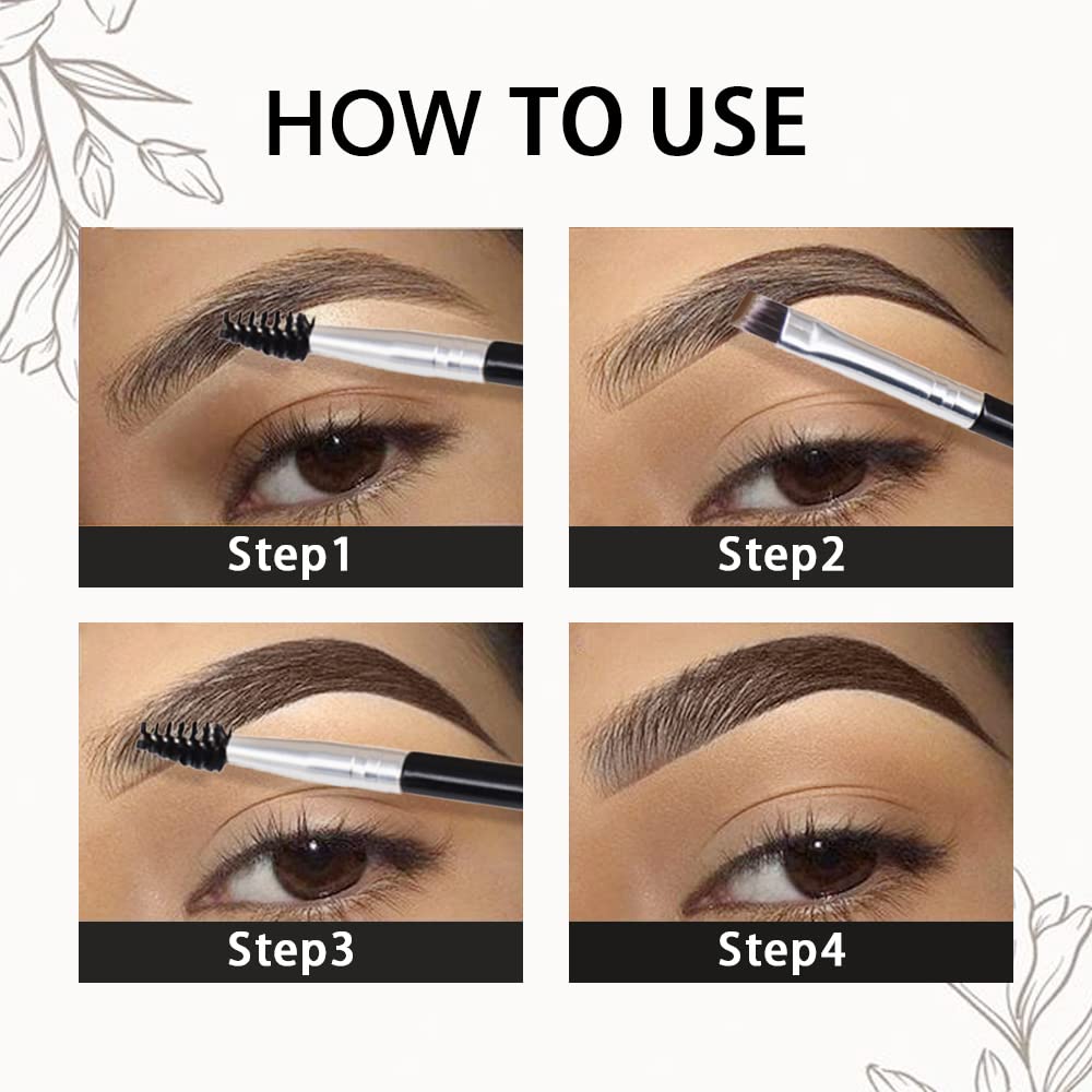 evpct Dark Brown Eyebrow Powder Pomade Gel Shaper Makeup Kit with Dual-ended Brush, Eyebrow Stencil Kit for Women Shaping, Eye Brow Pomade Stencil Shaper Tinting kits for Women Long Lasting Waterproof