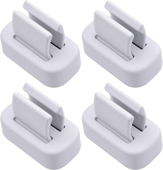 4 Pcs Toothbrush Holder Wall Mounted – Self Adhesive Multi-Function Organizer for Bathroom Wall, Dorm, Cabinet, Kitchen, and More, Detachable Dispenser (White) (4)