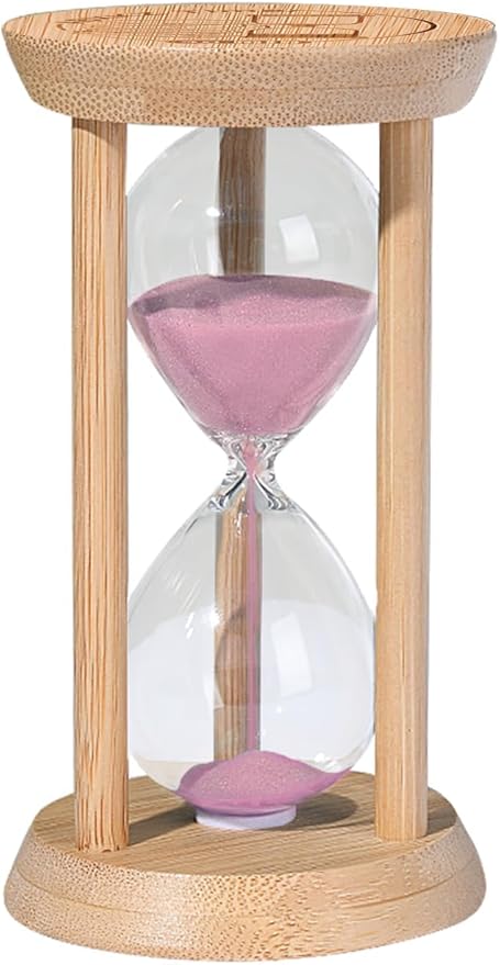 Sand Timer 30 Minute,Small Hourglass 30 Min,Wooden Frame Sandglass Timer,Sand Clock,Mini Sand Watch for Toothbrush Timer,Baking,Game,Pink