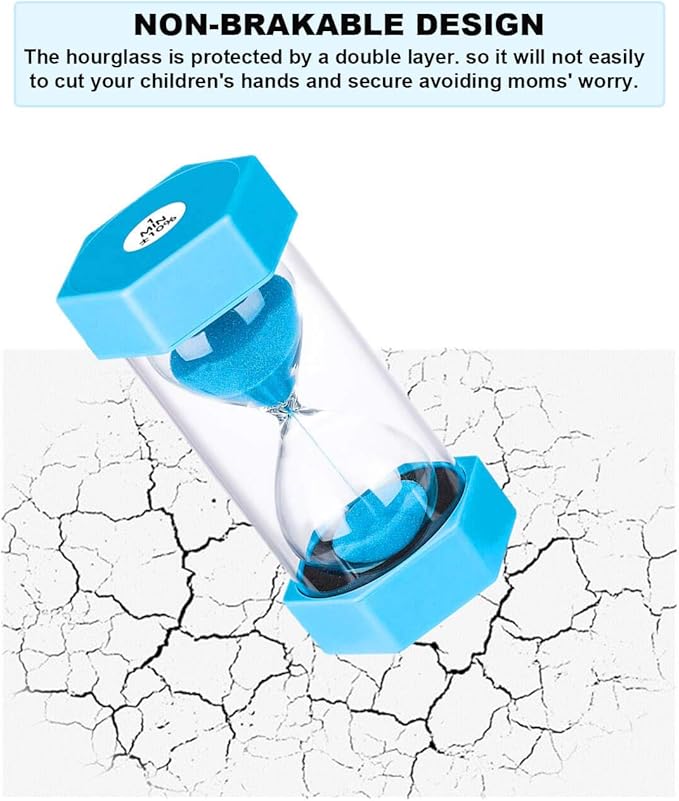 SuLiao 15 Minute Sand Hourglass Timer: Plastic Sand Clock 15 Minutes, Large Blue Sand Watch 15 Min, Hour Glass Colorful Sandglass Timer for Kids, Games, Classroom, Kitchen, Decoration