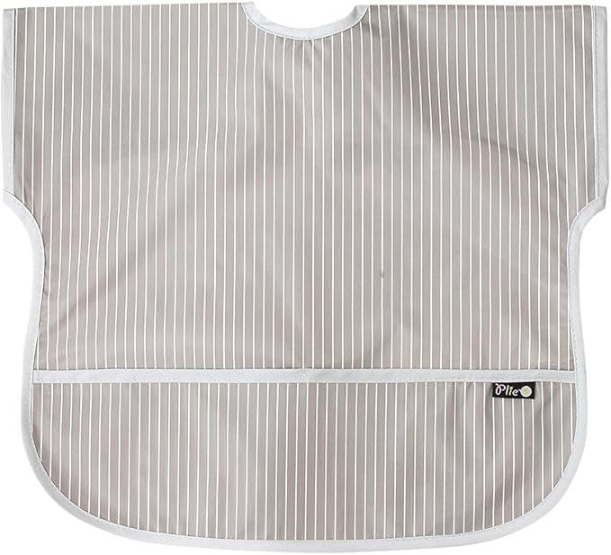 Short Sleeve Waterproof Bib for Toddlers – Easy Clean Feeding Apron for Mealtime, Daycare, Self-Feeding, Lightweight