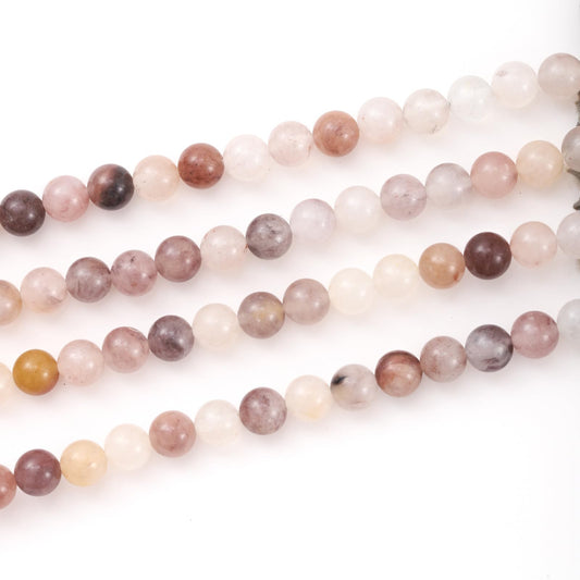 8mm 45pcs DIY Natural Violet Stone Beads Round Healing Crystal Gemstone Loose Beads for Jewelry Making Handmade Bracelet Necklace