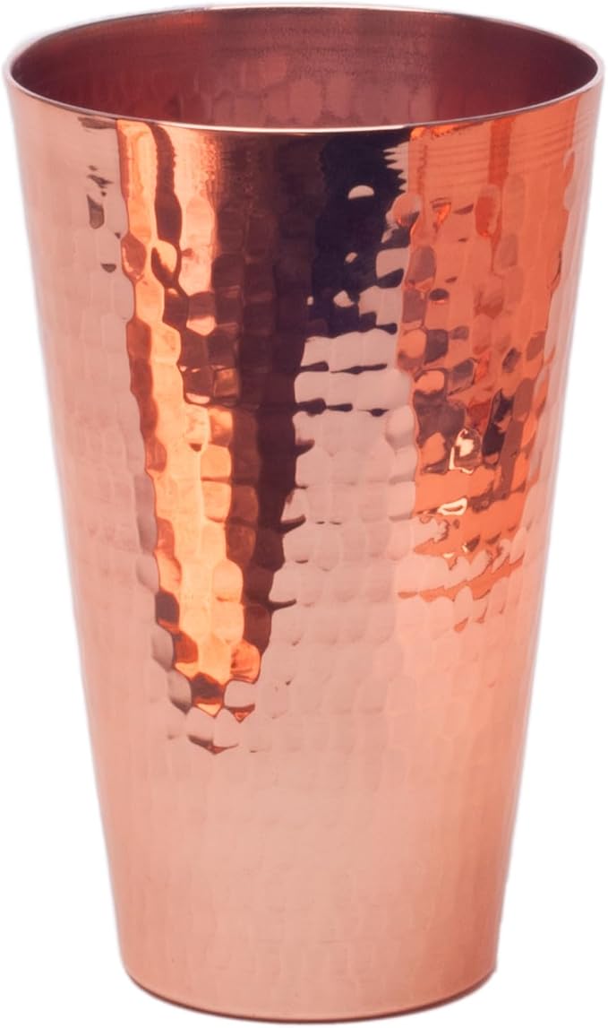 Sertodo Copper Ice Tea Cup | 16 Ounce Capacity | 100% Pure Copper, Heavy Gauge, Hand Hammered | Ayurvedic Drinking Vessel | Fancy Cocktail Cup
