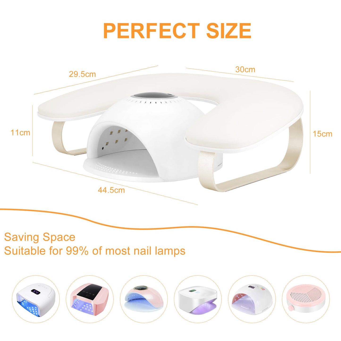 Arm Rest for Nails Tech,U Shaped Manicure Arm Rest Stand with Aluminum Alloy Hand Rest Holder,Cleanable Leather Nail Hand Rest Pillow for Acrylic Nails Art Salon(White)