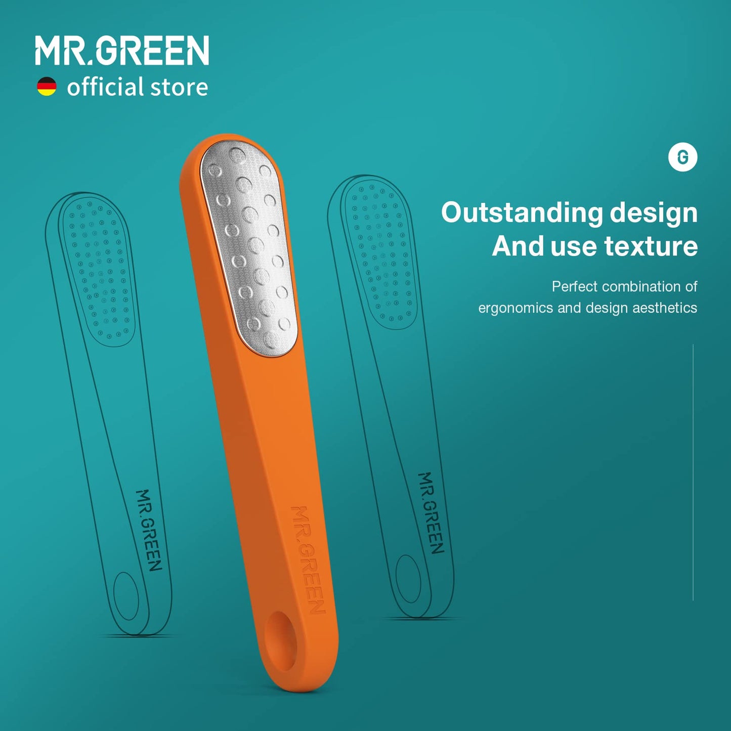 MR.GREEN Foot File Double Sided Callus Remover for Dead Skin Professional Pedicure Tools Callous Scraper Foot Sander Heel Filer (White)
