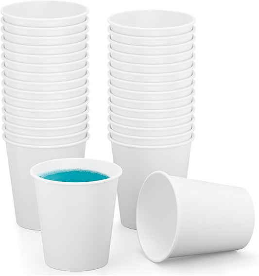 VITVITI 30 PACK Bathroom Mouthwash Cups, Disposable 3.7 OZ Coffee Paper Cup, Small Cup for Mouth Wash/Hot Cold Beverages Liquid/Tea, White