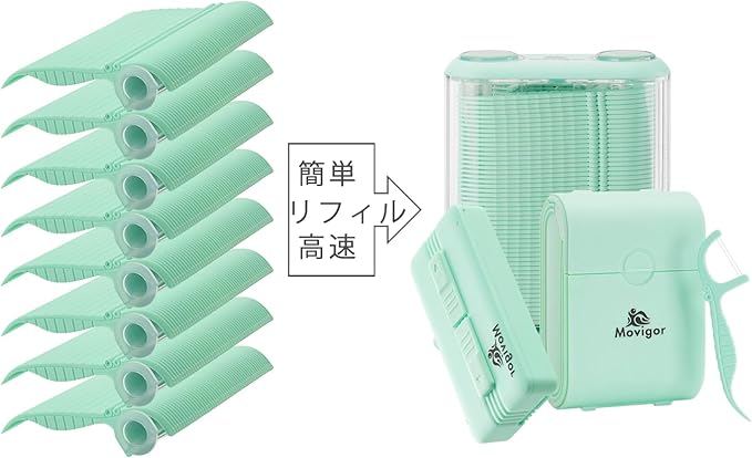 Himgy Mint Whitening Dental Floss Picks, 614 Ct Twin-Line Flossers with Toothpick, Family Oral Care Kit with 3 Travel Cases & 1 Refillable Dispenser, Fresh Mint, Shred-Resistant