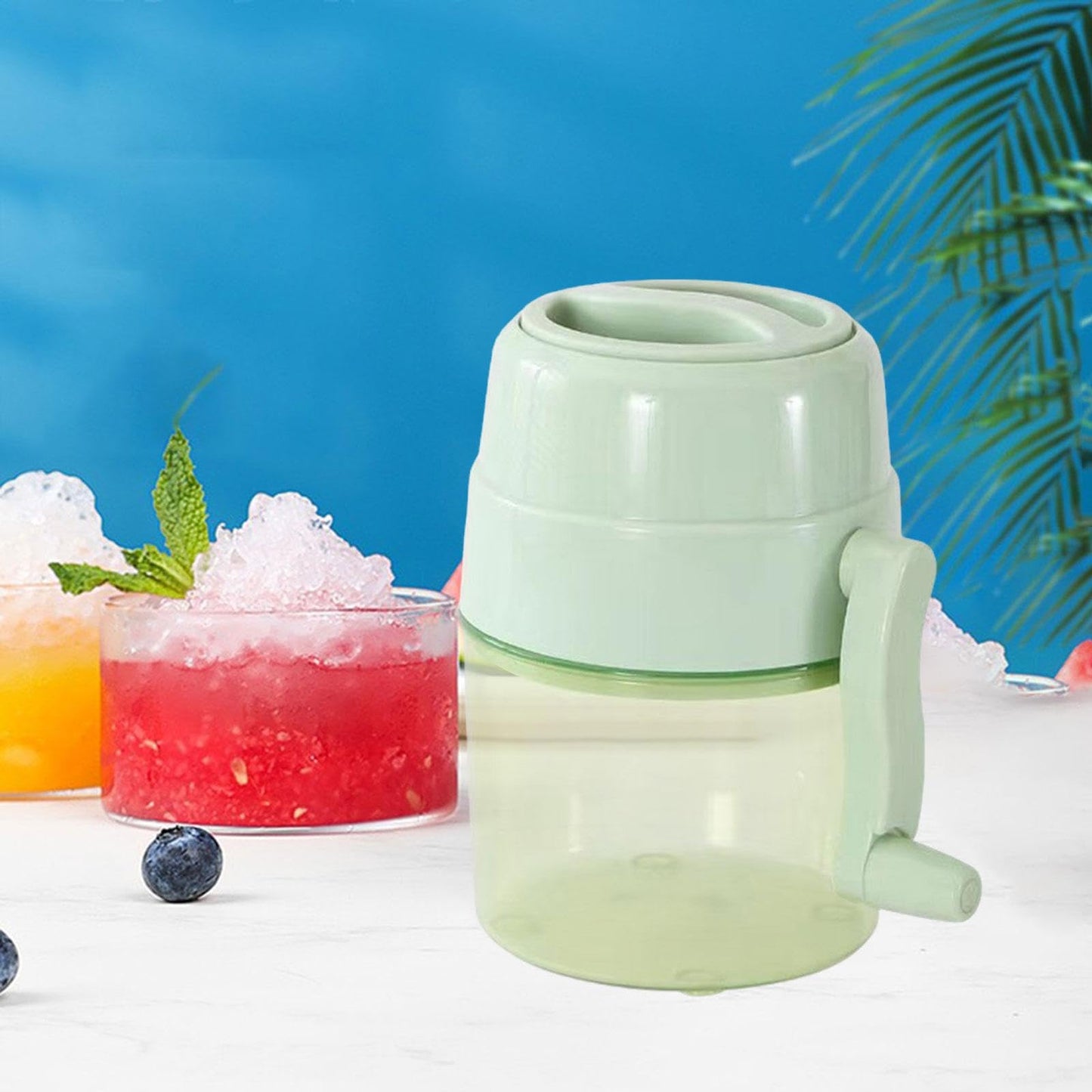 ＫＬＫＣＭＳ Manual Ice Crusher Shaved Ice Machine Compact Lightweight Convenient Snow Cone Machine Mini for Indoor Kitchen Hiking
