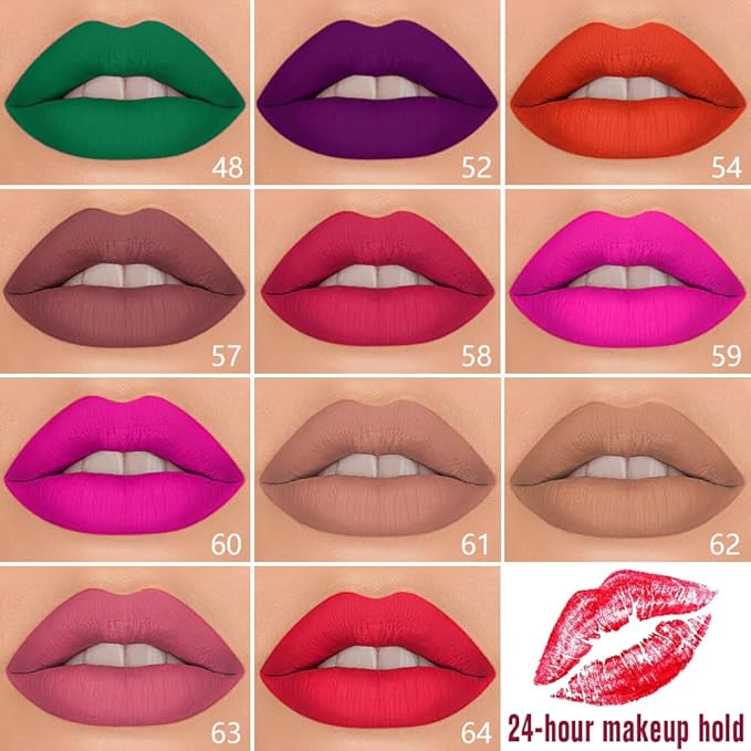 evpct 1Pcs Fuchsia Red Matte Lip Liner & Liquid Lipstick Stain Makeup Set for Women, Fuchsia Lip Liner Stain Long Lasting Waterproof Smudge Proof, Cruelty Free Lip Stick Makeup 24 hours originales, 60