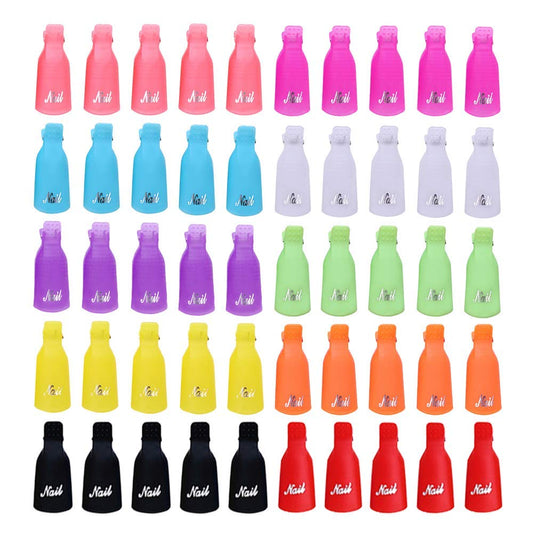 IRCHLYN Nail Polish Remover Clips, 100 Pcs Acrylic Nail Clips Caps for Remover Cleaner Tool (10 Colors)