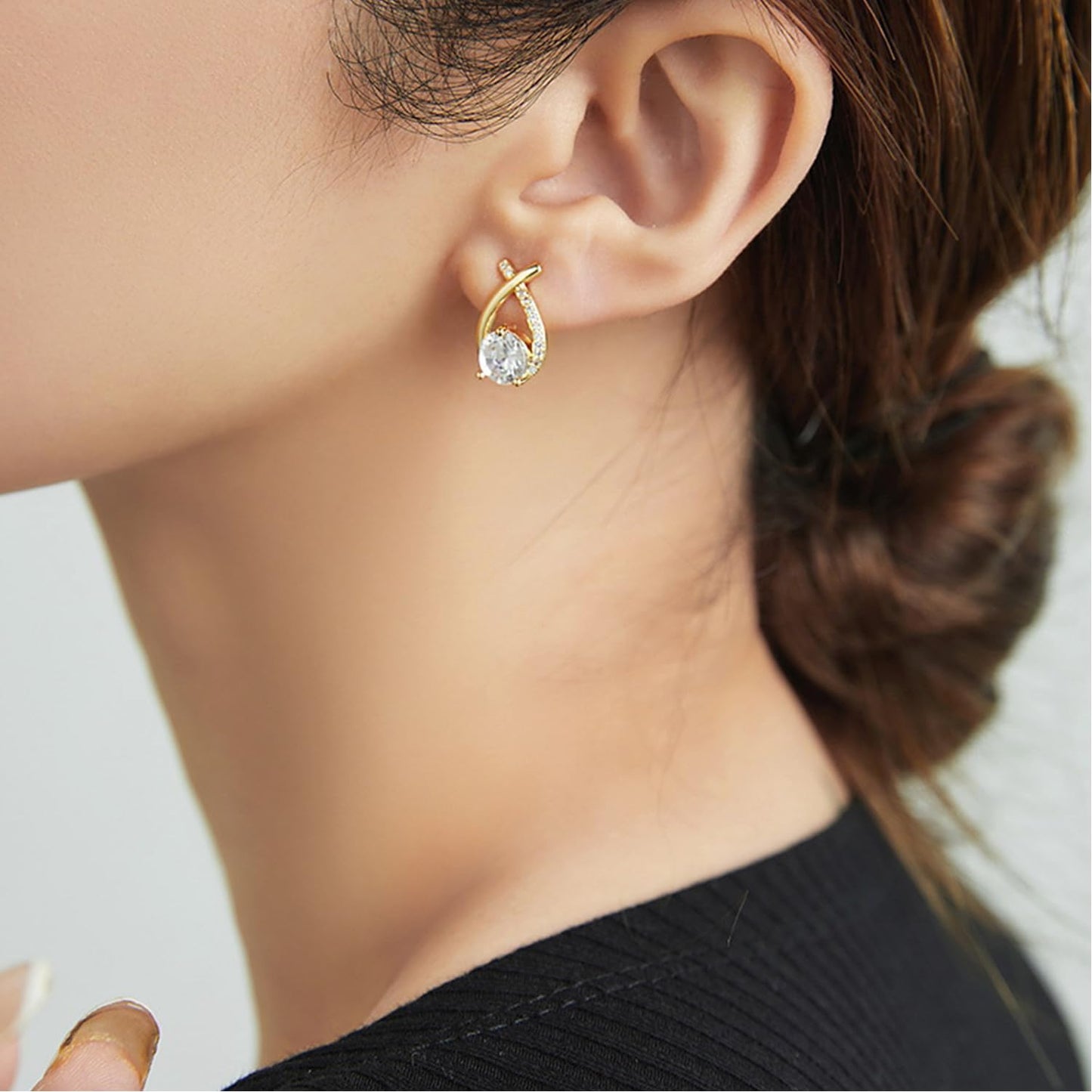 Lymphatic Earrings for Women Halolux Lymphvity Germanium Drainage Therapy Negative Ion Lymph Detox Earrings Jewelry (Gold2)