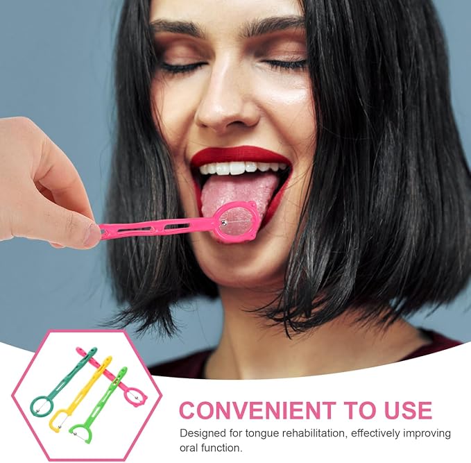 Garneck 4pcs Oral Muscle Trainer Tongue Exercise Tool for Speech Therapy Jaw Exerciser Swallowing Rehabilitation