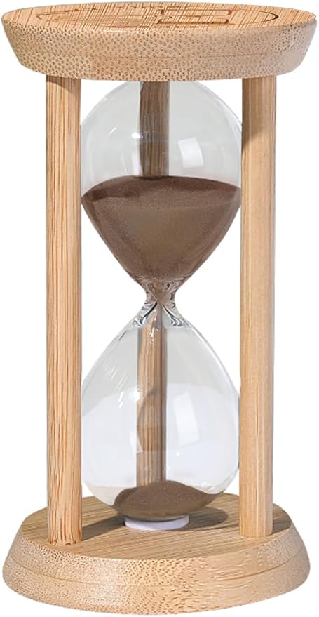 Wood Sand Timer,10 Minute Hourglass,Brown Sandglass 10 Min,Mini Sand Watch,Reloj de Arena 10 Minuto for Toothbrush Timer,Cooking,Baking,Game, Gift