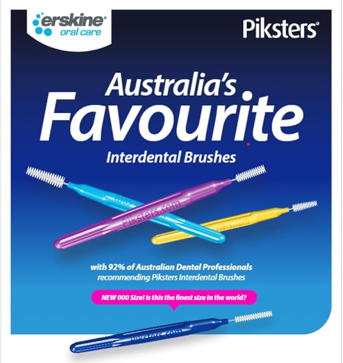 Piksters Interdental Brushes, Size 00, 100 Count (10 x 10 Packs), Interdental Tooth Brush for Extremely Tight Gaps, Gum Soft Bristles for Plaque Removal, Safe for Braces (100 pk)
