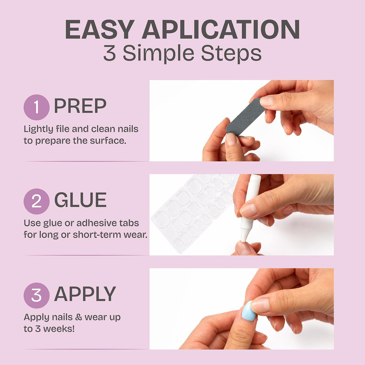RPNZL Press On Nails - Pearl | Bubble Bath Medium Almond Fake Nails With Pearl Design, Reusable Salon Quality | 32 Nails, 16 Sizes Kit with Glue and Adhesive Tabs I Female Founded