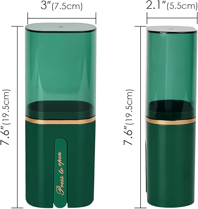 Toothbrush Travel Case, Portable Toothbrush Toothpaste Container with Mouthwash Cup, Wall Mounted Toobrushbrush Holder for Bathroom, Camping, Gym (Green)