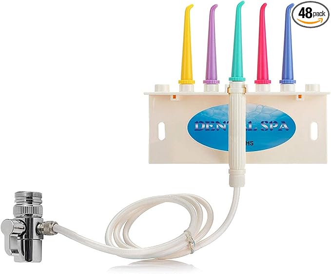 Water Dental Flosser for Family Use 5 Color Jet Tips for Faucet & Shower, Oral Irrigator Non-Electric Safety Water Pressure,Oral Care Tooth Cleaning. Energy Saving & Environmental Protection.