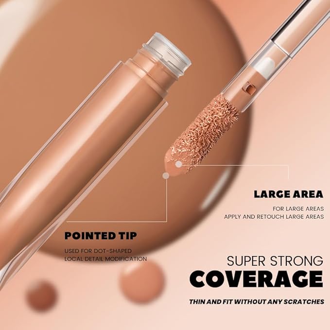 Kaely Liquid Concealer for Older Women, Under Eye Brightener Full Coverage Concealer for Dark Circles, Color Correcting Foundation Face Makeup Waterproof, Vegan & Cruelty-Free, 05 Medium