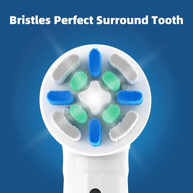 8 Pack iO Replacement Heads Compatible with Oral B iO, for Oral B iO 2/3/4/5/6/7/8/9/10 Series Toothbrushes, Medium Bristles, Soft Yet Effective, White