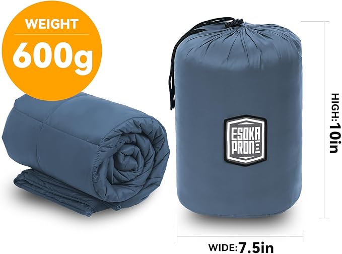 Outdoor Camping Blanket,Lightweight Waterproof Puffy Camping Blanket,Portable Camping Quilt for Travel, Picnic, Hiking,Camping (Gray)
