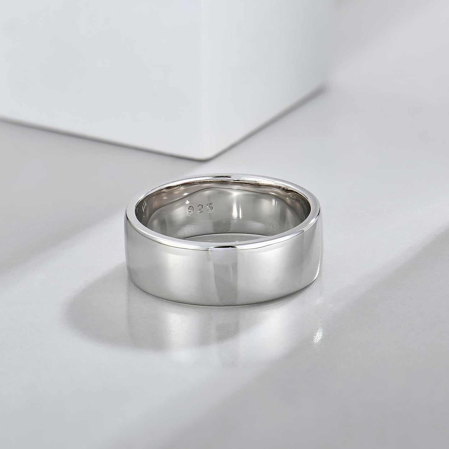 STARCHENIE Solid 925 Sterling Silver 7mm Wedding Band Ring, Comfort Fit High Polish, for Men and Women (Size 6)
