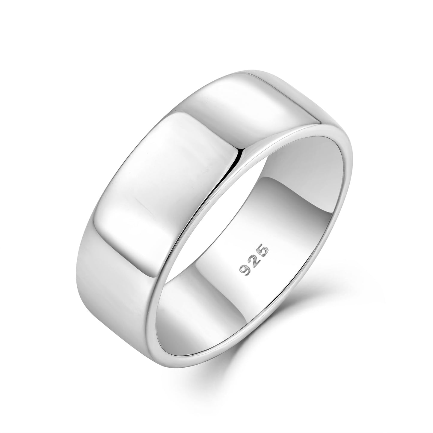 STARCHENIE Solid 925 Sterling Silver 7mm Wedding Band Ring, Comfort Fit High Polish, for Men and Women (Size 11)
