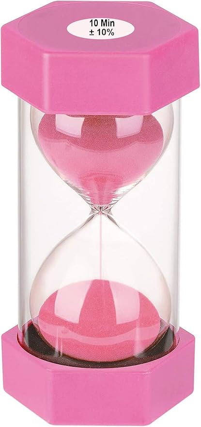 Sand Timer 10 Minutes Hourglass, SuLiao Unbreakable Pink Sand Watch 10 Minuto, Small Sand Clock One Minute, Plastic Hour Glass Timer for Kids, Games, Classroom, Kitchen, Decor
