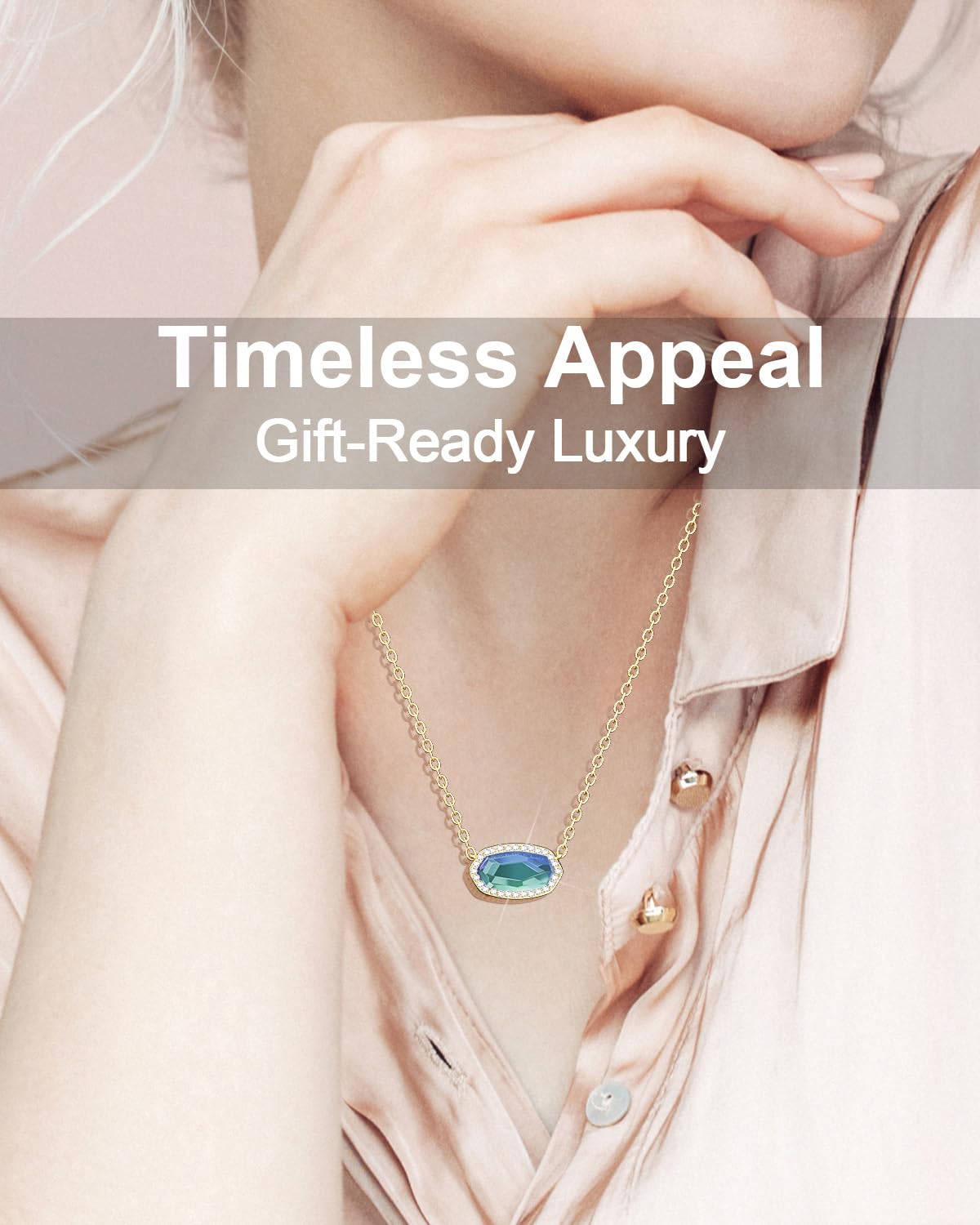 AICase 18K Gold Plated Pendant Necklace for Women,Diamond Rhinestone Dainty Fashion Jewelry,Anniversary Wedding Birthday Gifts for Women/MoM/Sister/Friends/Her/Wife/Grandma/Coworker_Sky Blue