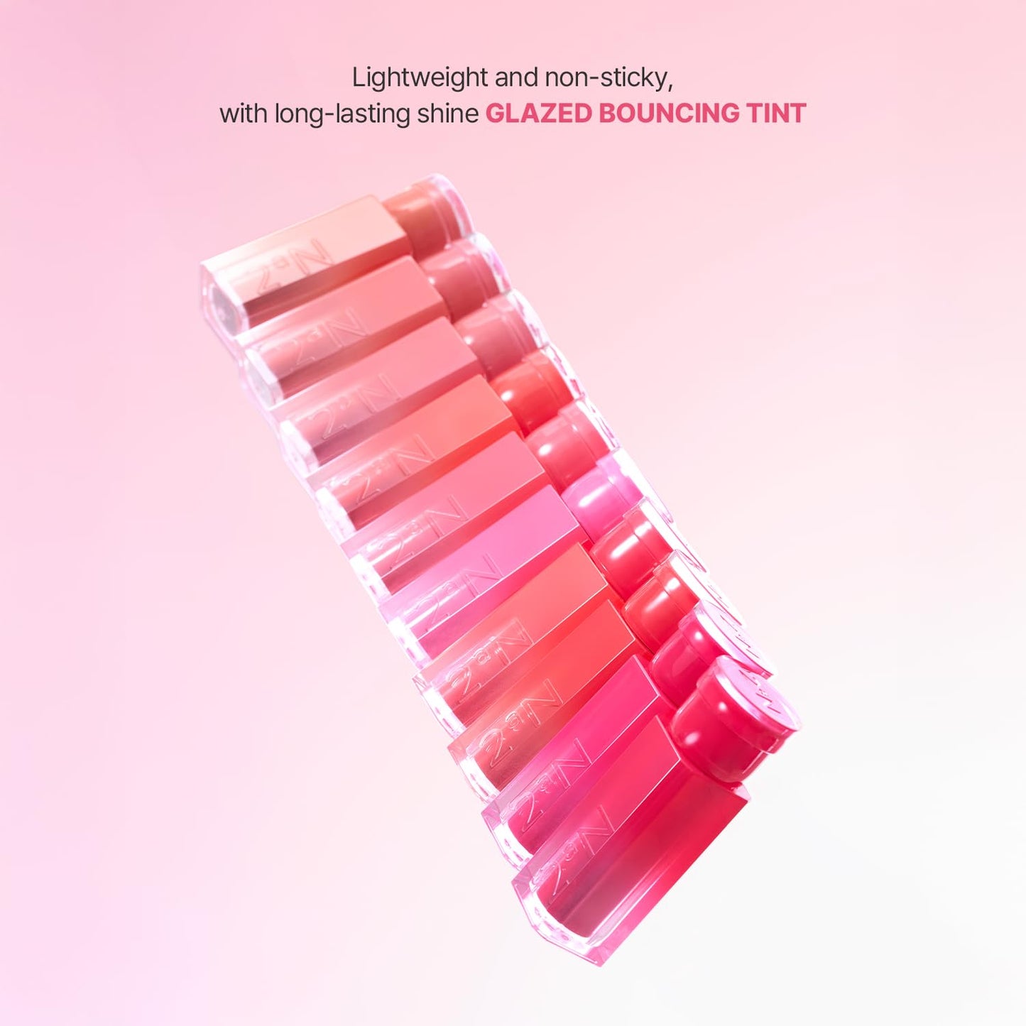 2aN Glaze Bouncing Tint – Lightweight, Moisturizing Lip Tint with High-Shine Finish, Smooth, Light Plumping, Comfortable Wear, Korean Makeup (Lazy, 0.16 oz)