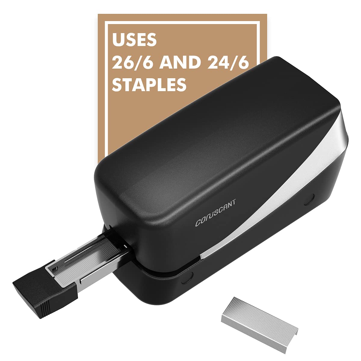 Coruscant Electric Stapler, Heavy Duty Desktop Stapler, Includes 2000 Staples and 1 Staple Remover, No-Jam Automatic AC or Battery Powered, 25 Sheet, Professional for Office Home School Use